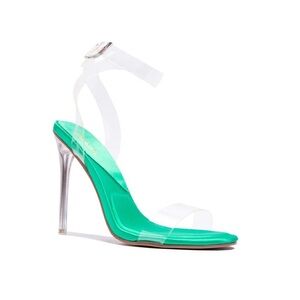 Green clear heels